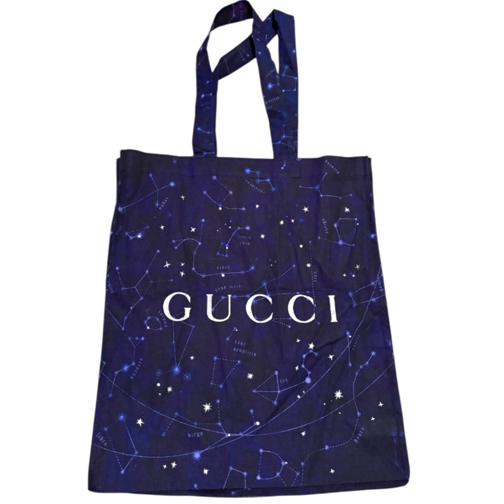 Gucci Celestial Constellation Astrology Print Tote Bag in Navy Blue NWOT